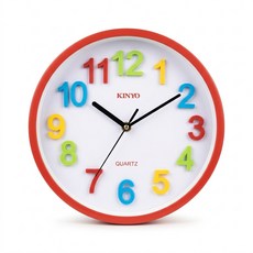 Kinyo CL128立體彩字靜音掛鐘 10吋, 1件