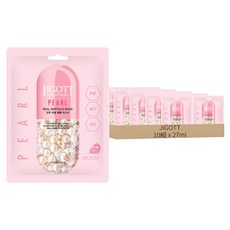 JIGOTT 鎖水保濕安瓶面膜 珍珠 27ml, 10組, 1入