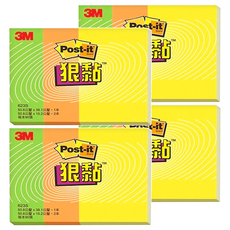3M Post-it 利貼 狠黏便條紙組, 多色, 90張, 4組