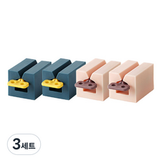 리얼피키 다용도 스탠드 치약 튜브 디스펜서 2종 x 2p 세트, 3세트, 딥그린, 핑크