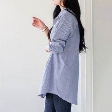 MISSOA 女式長袖條紋罩衫家庭裝上衣