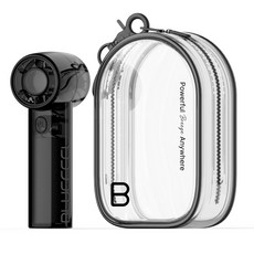 블루필 미니제트 파우치팬 휴대용 핸디 손선풍기 파우치, BFN110, 클리어 블랙