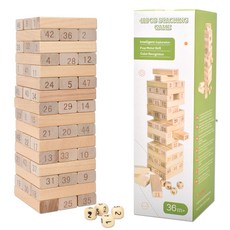 木製疊疊樂遊戲 高級款 48入, 混合顏色