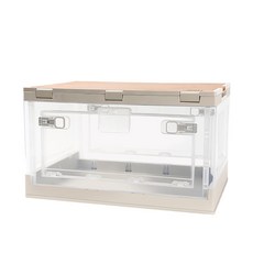 델리툴즈 휴대용 다용도 플라스틱 접이식 차량용 보관 스토리지 공구함 투명 DL884150, 1개