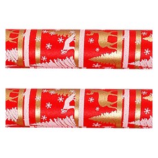 Maket Gamseong 聖誕樹捲筒包裝紙, 2個, 紅色