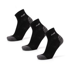 Jeep 男士足底運動中筒襪3雙, 1套, 黑色