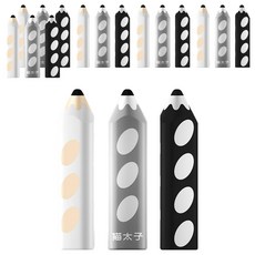 貓太子 鉛筆橡皮擦, 黑色 + 灰色 + 白色, 6組