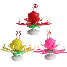 PARTY LIFE 生日數字蓮花蠟燭組 混色 3套