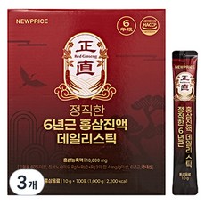 뉴프라이스 정직한 6년근 홍삼진액 데일리스틱, 100회분, 3개 100회분, 3개