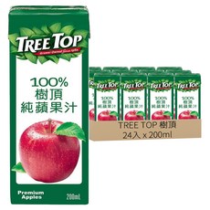 TREE TOP 樹頂 100%純蘋果汁, 200ml, 24入