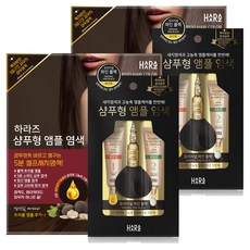 하라즈 샴푸형 앰플 염색제, 오리지널파인블랙, 2개