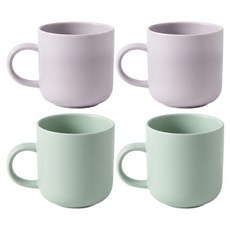 BOWLBOWL Retro-Line 馬克杯 4入, 薰衣草紫+抹茶綠, 1組