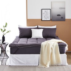 코멧 홈 워싱 플란넬 토퍼, 차콜그레이