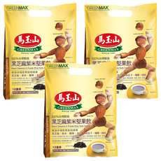 馬玉山 黑芝麻紫米堅果飲 100%台灣製造 含多種堅果穀物精華, 30g, 12包, 3袋