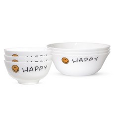 Bormioli Rocco Baciile Happy Weekend 飯碗湯碗組, 白色, 韓式飯碗 3入 + 湯碗 3入