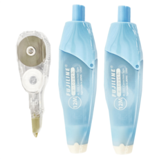 TEMPO 節奏牌 FUJILINE 修正帶 大容量2 + 1芯組合包 12米 2包, 藍色, 1組