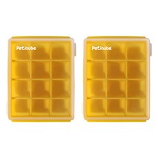 쁘띠누베 국내 제조 실리콘 멀티큐브 이유식 냉동용기 12구, MUSTARD, 2개