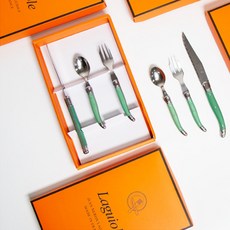 장네론 라귀올 선물패키지 케이크세트, 그린, 스푼 + 포크 + 나이프, 1세트