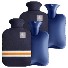 生活愛讚 大尺寸保溫熱水袋 熱敷袋 海軍藍 2000ml, 2套