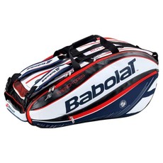 바볼랏/테니스/스쿼시/배드민턴라켓3단가방 751124(네이비/화이트), 네이비+화이트+레드, 1개