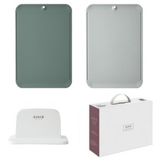 도블레 시그니처 칼집 강한 도마 2개 + 스마트 거치대 세트, 1세트, 오키드그린 + 라이트그레이 + 스마트 거치대