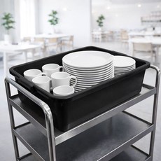 월드크린 서빙카 식기수거함 버싱 설거지 박스, 1개, 블랙