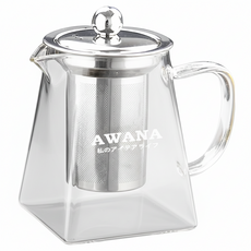 AWANA 艾薇兒 玻璃耐熱泡茶壺, 透明, 550ml, 1入