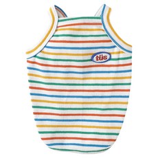 투스투스 강아지 무지개 나시 티셔츠, 멀티 스트라이프, 1개