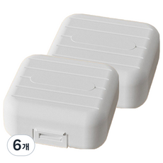 굄스 파스텔 알약 보관 케이스 화이트 7.8 x 7.8 x 3.5 cm, 6개
