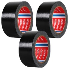 iQIHAN DADA 高黏度強力棉質膠帶 45mm x 50m, 黑色, 3個