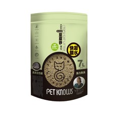 PET KNOWS 沛諾思 活性碳食品級豆腐砂 礦型 7L, 添加高效活性碳 強力除臭, 2.5kg, 1包