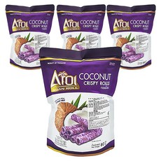 椰奶脆皮酥捲 紫薯口味, 80g, 4包