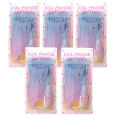 LivingDA 派對專用裝飾門簾 5入, 柔和的彩虹