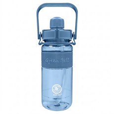 Green Bell 綠貝 精選彈跳吸管太空壺 附背帶, 藍色, 600ml, 1個