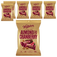 Whittaker's 迷你杏仁蔓越莓巧克力, 180g, 6袋