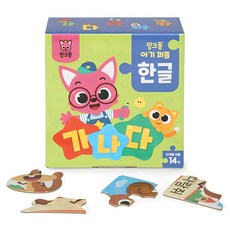 pinkfong 碰碰狐 孩童14種韓文圖卡拼圖組, 1組