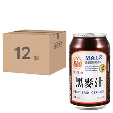 崇德發 天然黑麥汁, 德國原裝進口, 330ml, 12罐