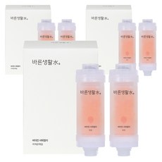 바른생활수 비타민 샤워필터, 6개, 피치