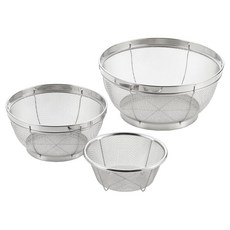 YOSHIKAWA 吉川 不鏽鋼濾水籃, 銀色, 3個