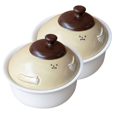 佐和陶瓷 小畫家1合陶鍋合 17.5 x 14cm 780ml 2個, 17.5cm, 1組