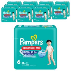팸퍼스 2025 베이비드라이 팬티형 기저귀 아동공용, 6단계, 360매