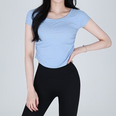 MarketA 女款瑜珈開衩簡約短袖T恤