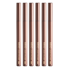 MEKO 絕色媚眼防水眼線液筆 防水不暈染 極細筆尖 自然柔和, 02 濃情棕, 6支