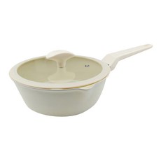 VERONA 多功能陶瓷單柄鍋 附鍋蓋 奶油象牙白, 24cm, 1組