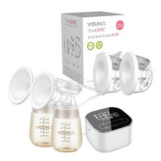 YOUHA 優合 雙邊電動吸乳器 YH-5020S + 優捷 Express Cups Plus 雙邊免手持真空集乳杯 24mm 超值組, 黑色, 1組