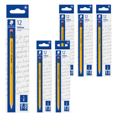 STAEDTLER 施德樓 鉛筆 附橡皮擦 B 134, 黃色, 72支