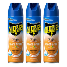 에프킬라 내추럴후레쉬 살충제 스프레이 오렌지향, 500ml, 3개