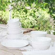 LIEN' CERAMIC 4人餐具組 20件, 皇家白, 餐具7種, 1套