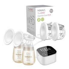 YOUHA 優合 雙邊電動吸乳器 YH-5020S + 優捷 Express Cups Plus 雙邊免手持真空集乳杯 28mm 超值組, 黑色, 1組