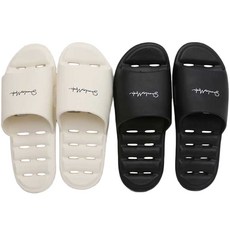 ShoelaMode EVA浴室拖鞋組, 白色+黑色, 1組